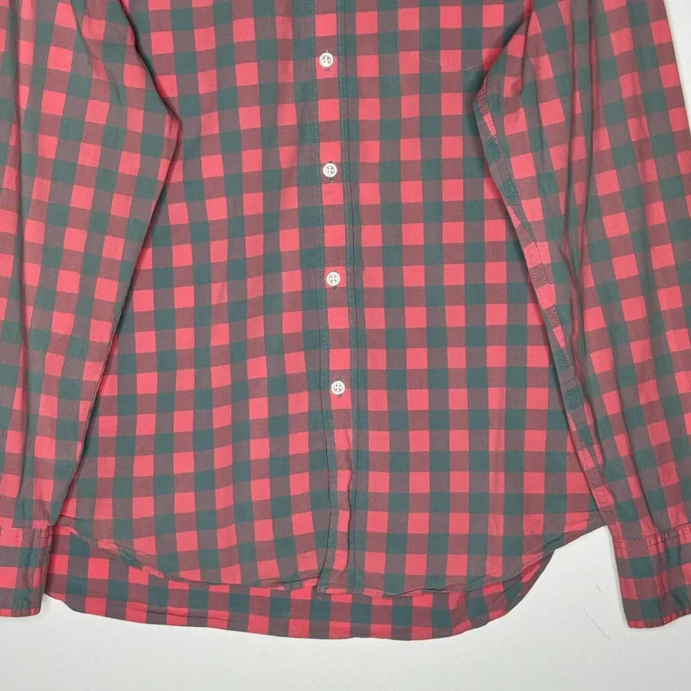 J. Crew Plaid Classic Flex Casual Button Down Shirt Men's Size Large